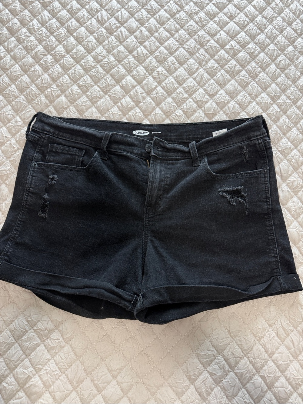Old Navy Black Distressed Jean Shorts